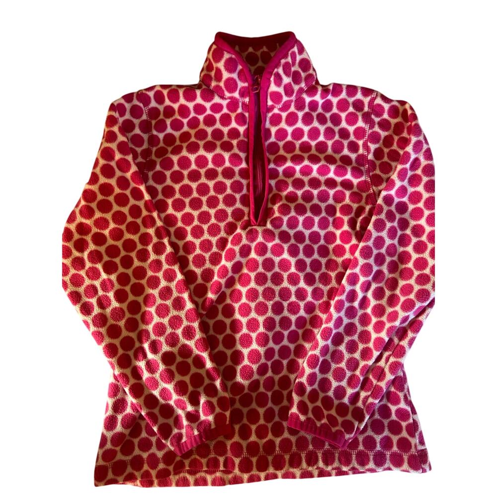 Lands End pink dot quarter zip fleece size 7/8